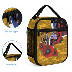 West Eagles ANZAC Personalised Lunch Bag Lest We Forget Poppy Camo