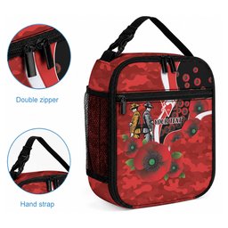 Sydney Swans ANZAC Personalised Lunch Bag Lest We Forget Poppy Camo