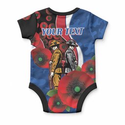 Western Bulldogs ANZAC Personalised Baby Onesie Lest We Forget Poppy Camo