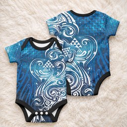 Matariki Galaxy Baby Onesie Maori Taniko Pattern