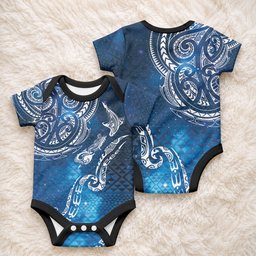 Matariki Galaxy Baby Onesie New Zealand Map Maori Pattern
