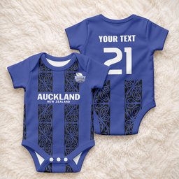 Custom Oceania Football NZ Auckland Baby Onesie Maori Tribal Pattern