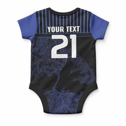Custom Oceania Football NZ Auckland Baby Onesie Minimal City Map Style