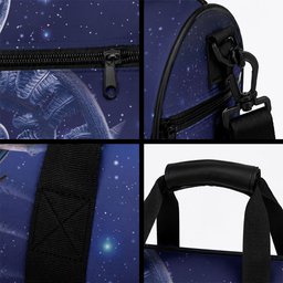 Tui Bird Matariki Galaxy Duffle Bag Koru Silver Fern Aotearoa