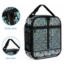 New Zealand Maori Niho Taniwha Lunch Bag Papua Shell - Mangopare Puhoro Pattern