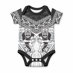 Custom Rugby New Zealand Black Fern Baby Onesie Niho Taniwha Inspired