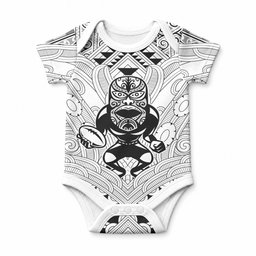2026 Autumn Rugby Nations New Zealand Custom Baby Onesie White Kowhaiwhai Maori Tribal Taniko Motif