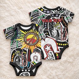 NAIDOC 50 Years of Deadly Personalised Baby Onesie Aboriginal Dot Art