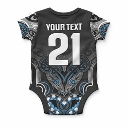 World Cricket Custom New Zealand Baby Onesie Kia kaha nga Potae Pango