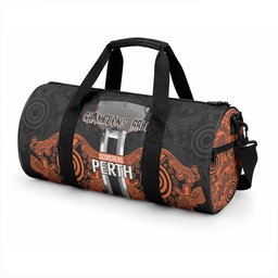 Cricket Australia Perth Champions 2026 Duffle Bag Black Aboriginal Dot Art