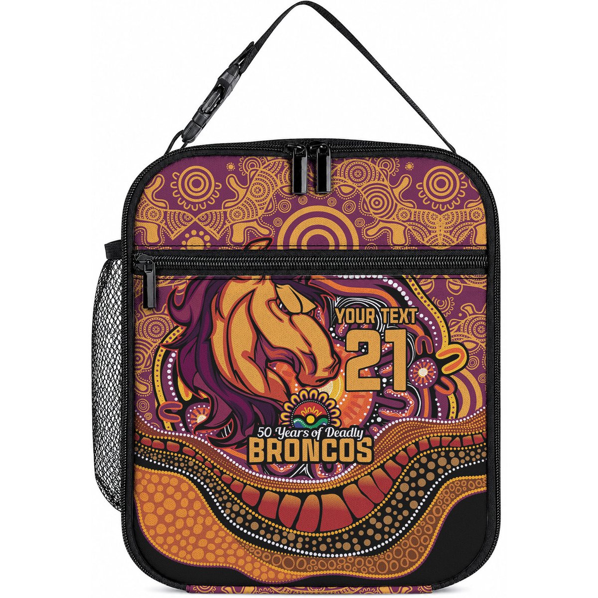 Custom Broncos Honouring First Nations Lunch Bag NAIDOC 2026 Deadly 50 Years