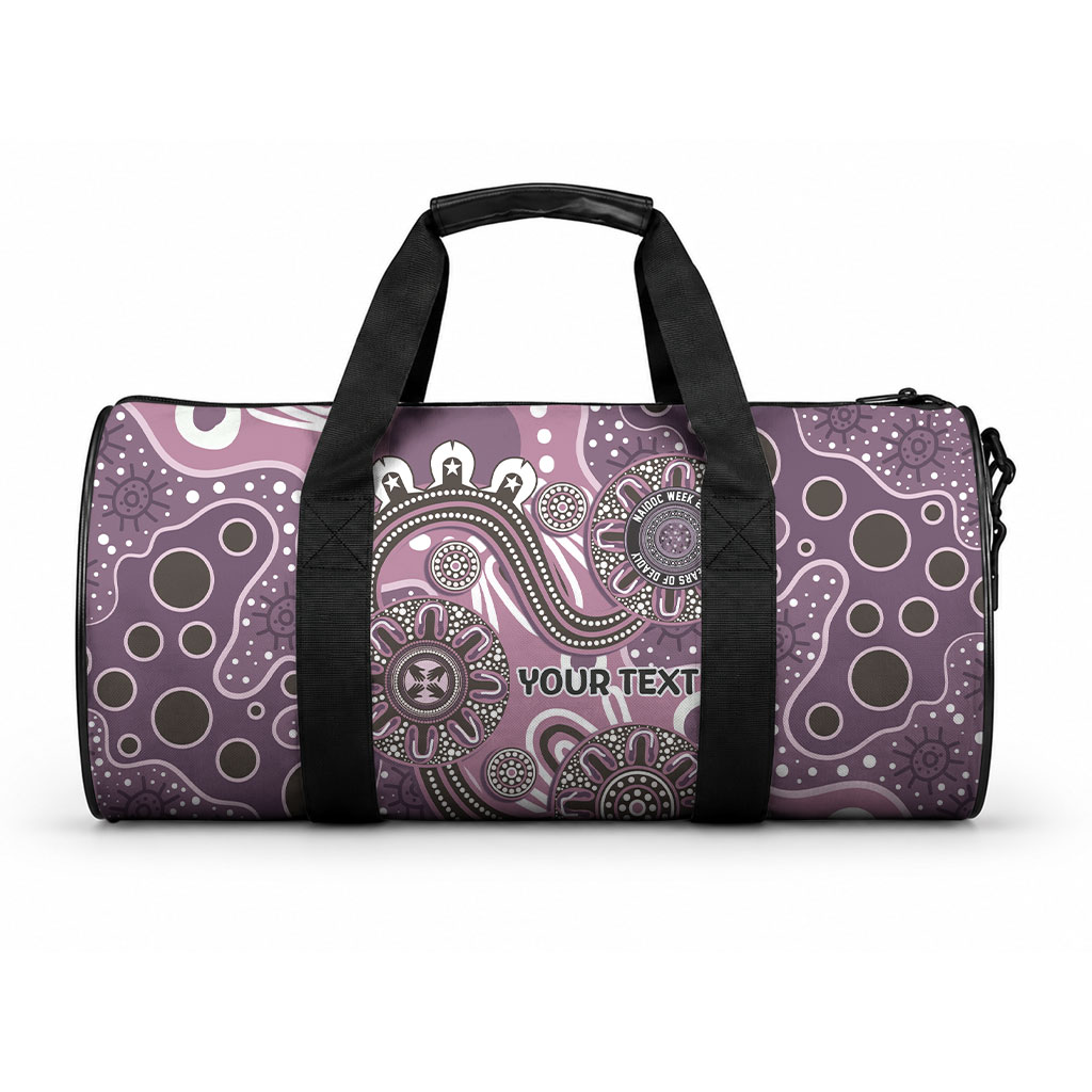 Personalised NAIDOC Week 50 Years Deadly Always Duffle Bag Pink Aboriginal Artwork Dot Painting