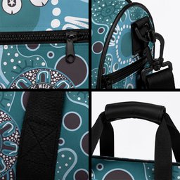 Personalised NAIDOC Week 50 Years Deadly Always Duffle Bag Teal Aboriginal Artwork Dot Painting