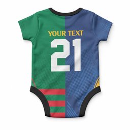 Custom Rabbitohs and Eels Together Baby Onesie Sporty Style