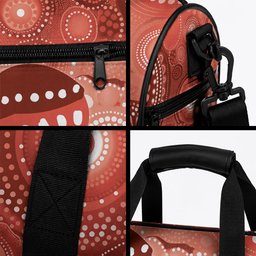NAIDOC Deadly 50 Years Duffle Bag Jellyfish Aboriginal Culture Inspired Red