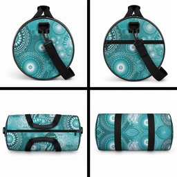 NAIDOC Deadly 50 Years Duffle Bag Jellyfish Aboriginal Culture Inspired Turquoise