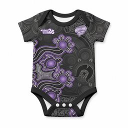 Personalised Hobart Hurricanes NAIDOC Week 2026 Baby Onesie Sea Turtles Aboriginal Art