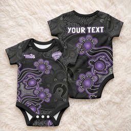 Personalised Hobart Hurricanes NAIDOC Week 2026 Baby Onesie Sea Turtles Aboriginal Art
