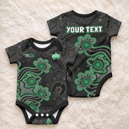 Personalised Melbourne Stars NAIDOC Week 2026 Baby Onesie Sea Turtles Aboriginal Art