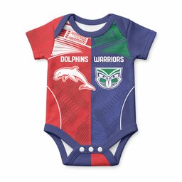 Custom Warriors-Dolphins Baby Onesie Together Sporty Style