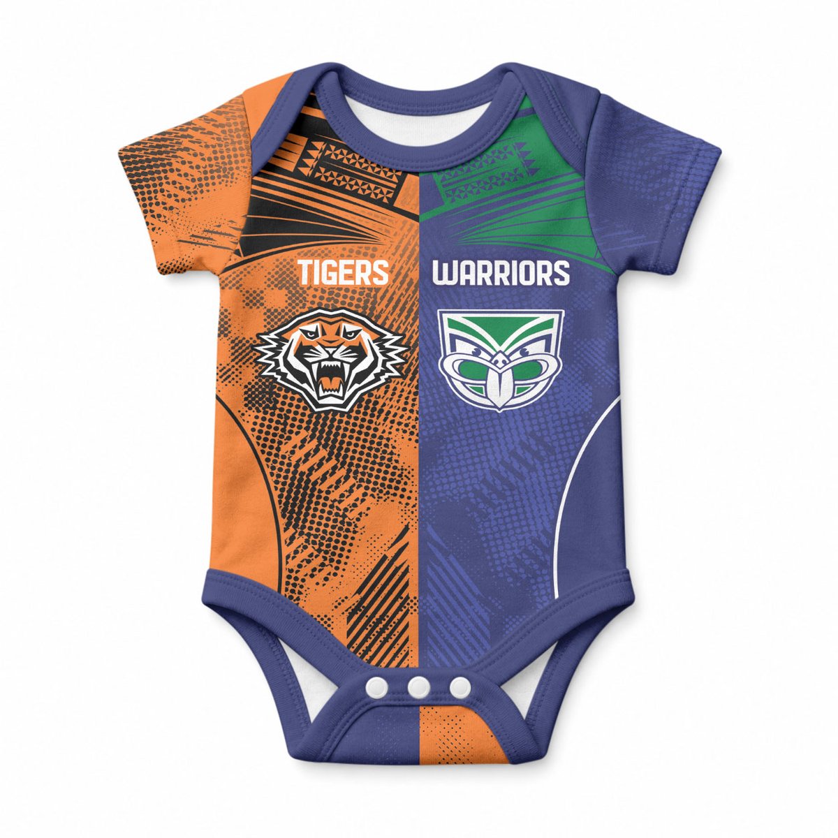 Custom Warriors-Tigers Baby Onesie Together Sporty Style