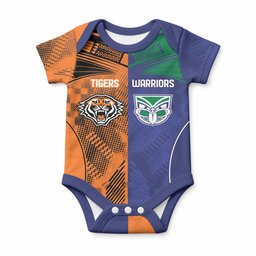 Custom Warriors-Tigers Baby Onesie Together Sporty Style