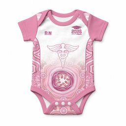 Aussie Nurse RN 2026 Personalised Baby Onesie Pink Aboriginal Art Pattern Cultural Pride