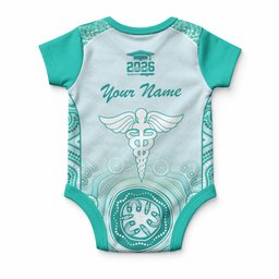 Aussie Nurse RN 2026 Personalised Baby Onesie Turquoise Aboriginal Art Pattern Cultural Pride