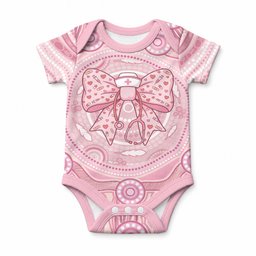 Aussie Nurse Personalised Baby Onesie Pink Stethoscope Coquette Bow Aboriginal Dot Art