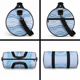 Aussie Nurse Duffle Bag Blue Stethoscope Coquette Bow Aboriginal Dot Art