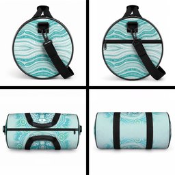 Aussie Nurse Duffle Bag Turquoise Stethoscope Coquette Bow Aboriginal Dot Art