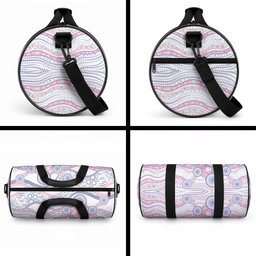 Australian Indigenous Aboriginal Art Duffle Bag Vivid Pastel Peach Purple