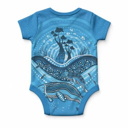 Aboriginal Ocean Dugong Baby Onesie Dot Art Dreamtime Tree of Life