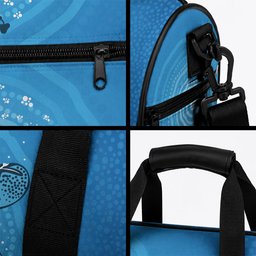 Aboriginal Ocean Dugong Duffle Bag Dot Art Dreamtime Tree of Life