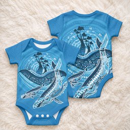 Aboriginal Ocean Whale Baby Onesie Dot Art Dreamtime Tree of Life