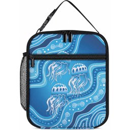 Aboriginal Ocean Jellyfish Lunch Bag Dot Art Dreamtime Style