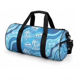 Aboriginal Ocean Jellyfish Duffle Bag Dot Art Dreamtime Style