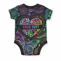 Australia Cancer Survivor Personalised Baby Onesie I’m A Survivor Ribbon Heart