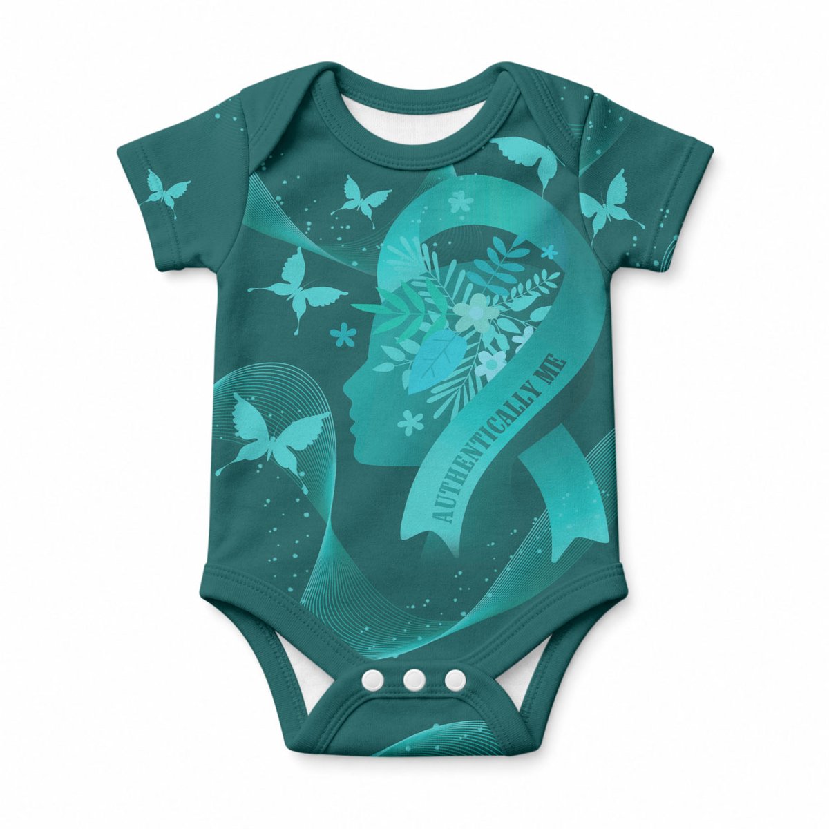 Australia Tourettes Support Personalised Baby Onesie Butterfly Ribbon Art