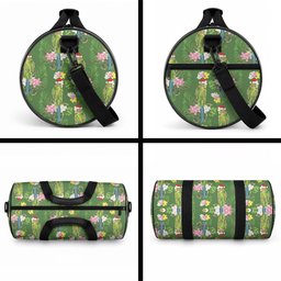 Aussie Santa Budgie Christmas Duffle Bag Green Parakeet Tropical Floral