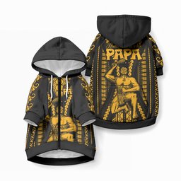 Aotearoa Father's Day Gift For Dad Pet Hoodie Aroha Ahau Ki A Koe Papa - Gold Maori Style Pattern