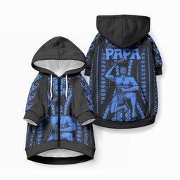 Aotearoa Father's Day Gift For Dad Pet Hoodie Aroha Ahau Ki A Koe Papa - Blue Maori Style Pattern