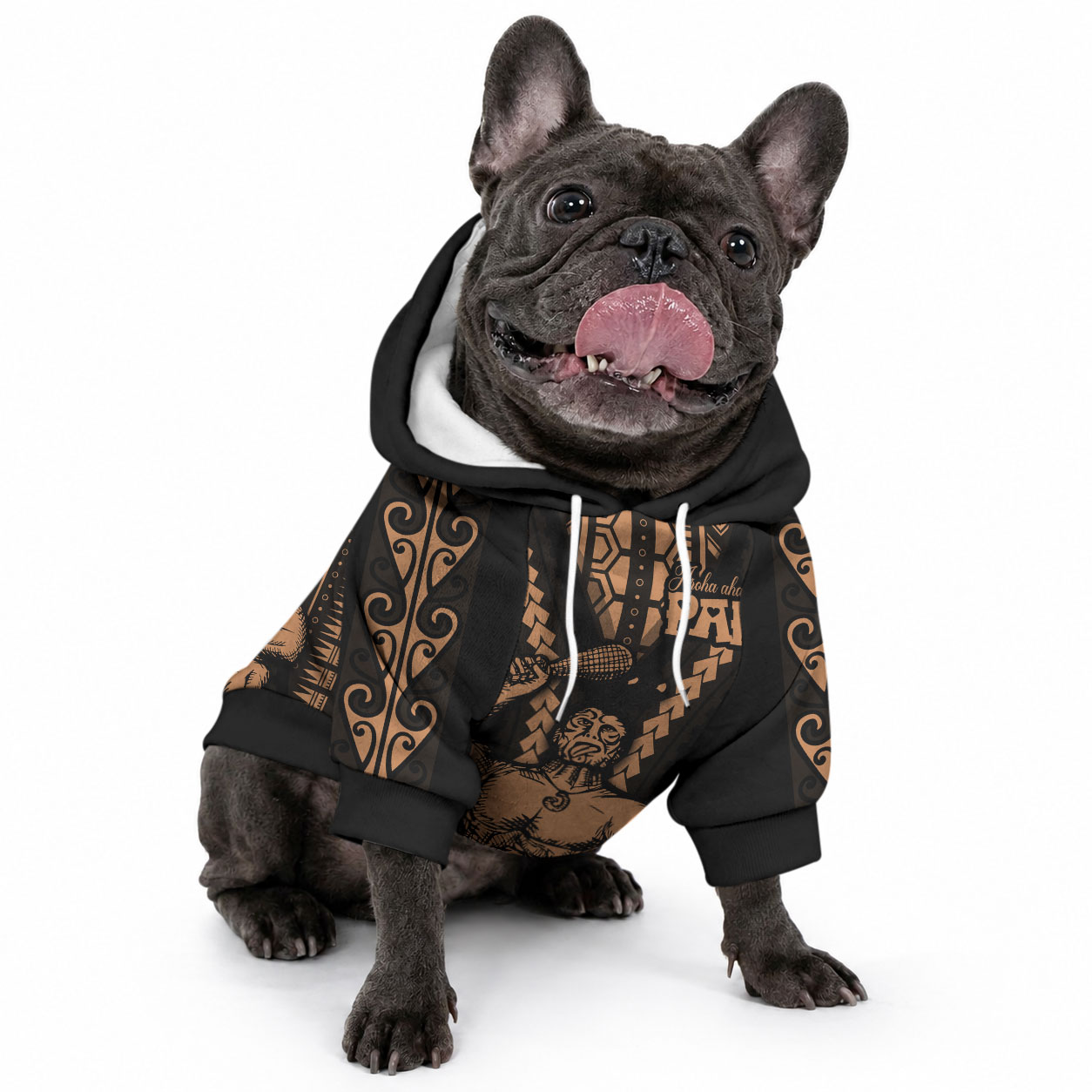 Maori Fathers Day New Zealand Pet Hoodie Aroha Ahau Ki A Koe Papa - Nude