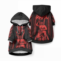 Maori Fathers Day New Zealand Pet Hoodie Aroha Ahau Ki A Koe Papa - Red