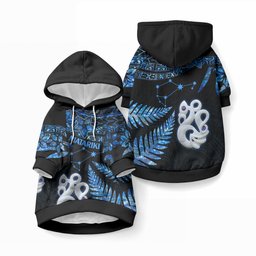 Matariki New Zealand Pet Hoodie Maori Manaia with Paua Shell - Blue