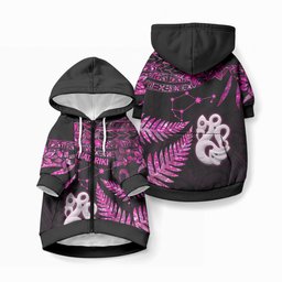 New Zealand Pet Hoodie Matariki NZ Manaia with Paua Shell - Pink