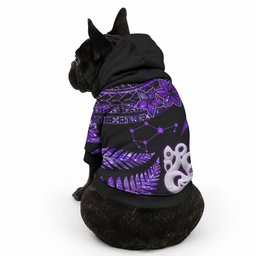 New Zealand Pet Hoodie Matariki NZ Manaia with Paua Shell - Purple
