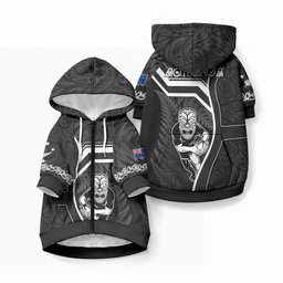 New Zealand Aotearoa Rugby Pet Hoodie Black Fern Maori Tribal Sporty Style