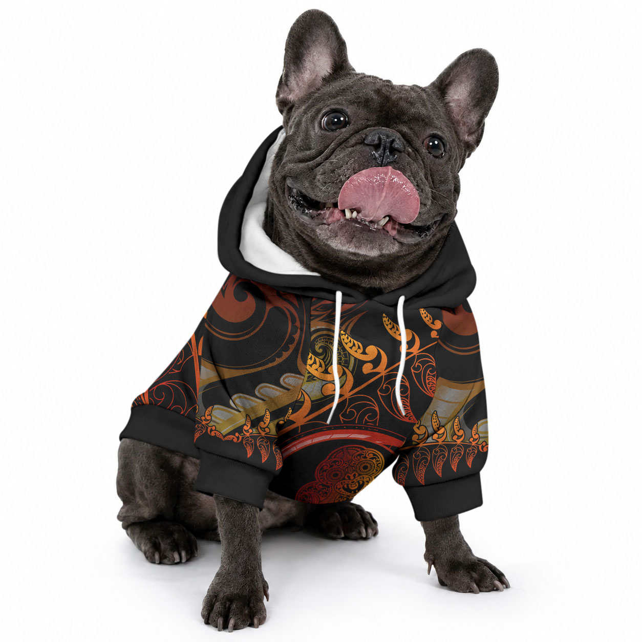 New Zealand Pet Hoodie Aotearoa Hei-Tiki Maori Fern Tattoo Arty
