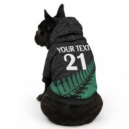 Custom Australia Wallabies and Aotearoa Rugby Pet Hoodie Kangaroo Black Fern Maori Green Vibe